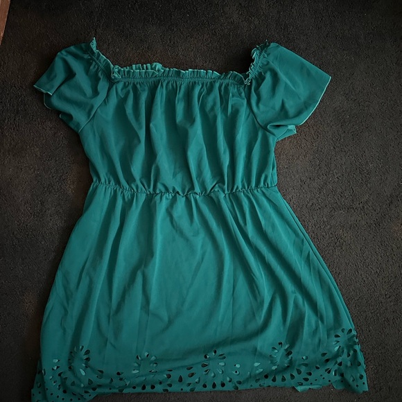 Off the shoulder Romwe Casual Soft Cloth Green - Picture 3 of 3